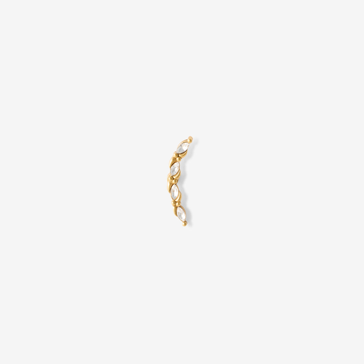 Piercing helix/tragus 5 navettes en acier chirurgical doré