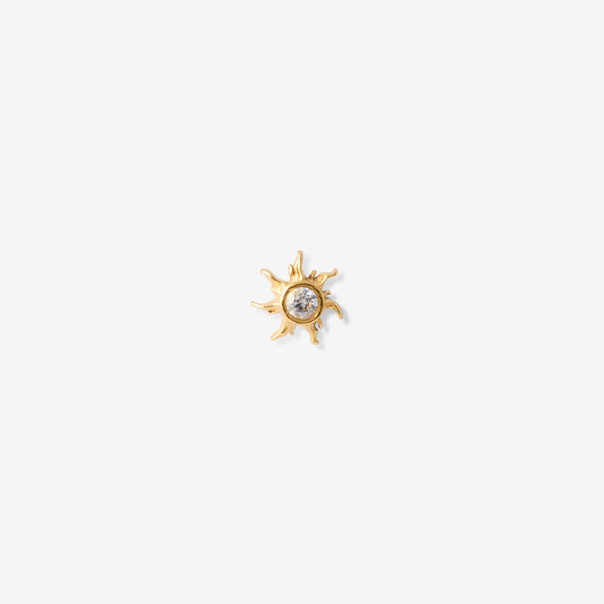 Piercing helix/tragus soleil en acier chirurgical avec strass de zirconium