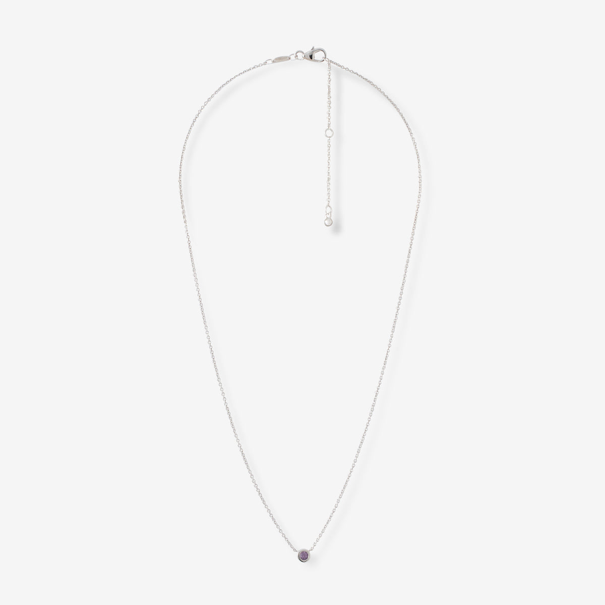 Collier argent 925 serti d'une pierre d'Améthyste