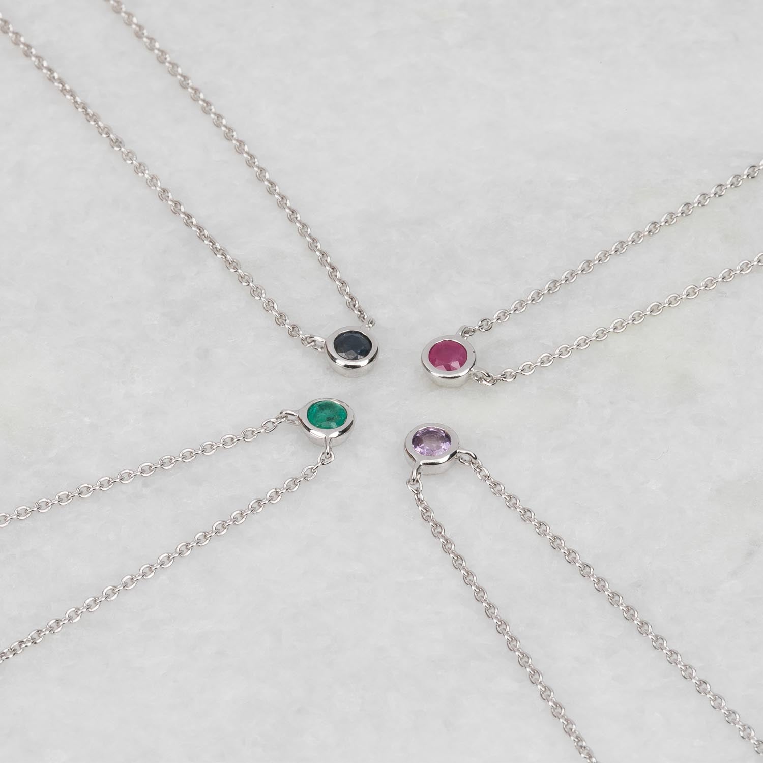 Collier argent 925 serti d'une pierre d'Améthyste