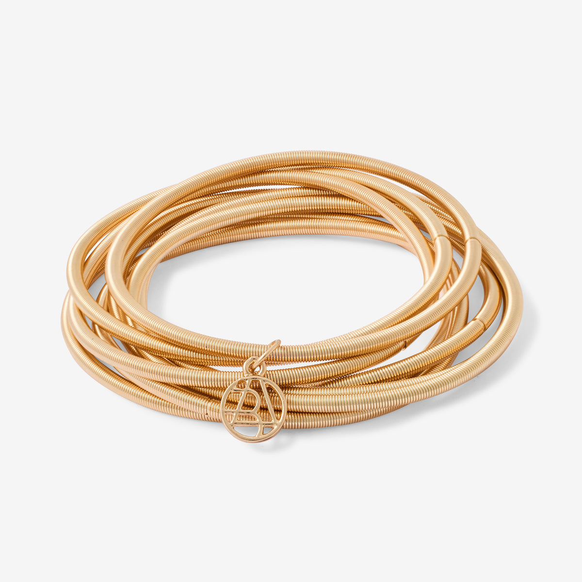 Set de 8 bracelets ressorts dorés