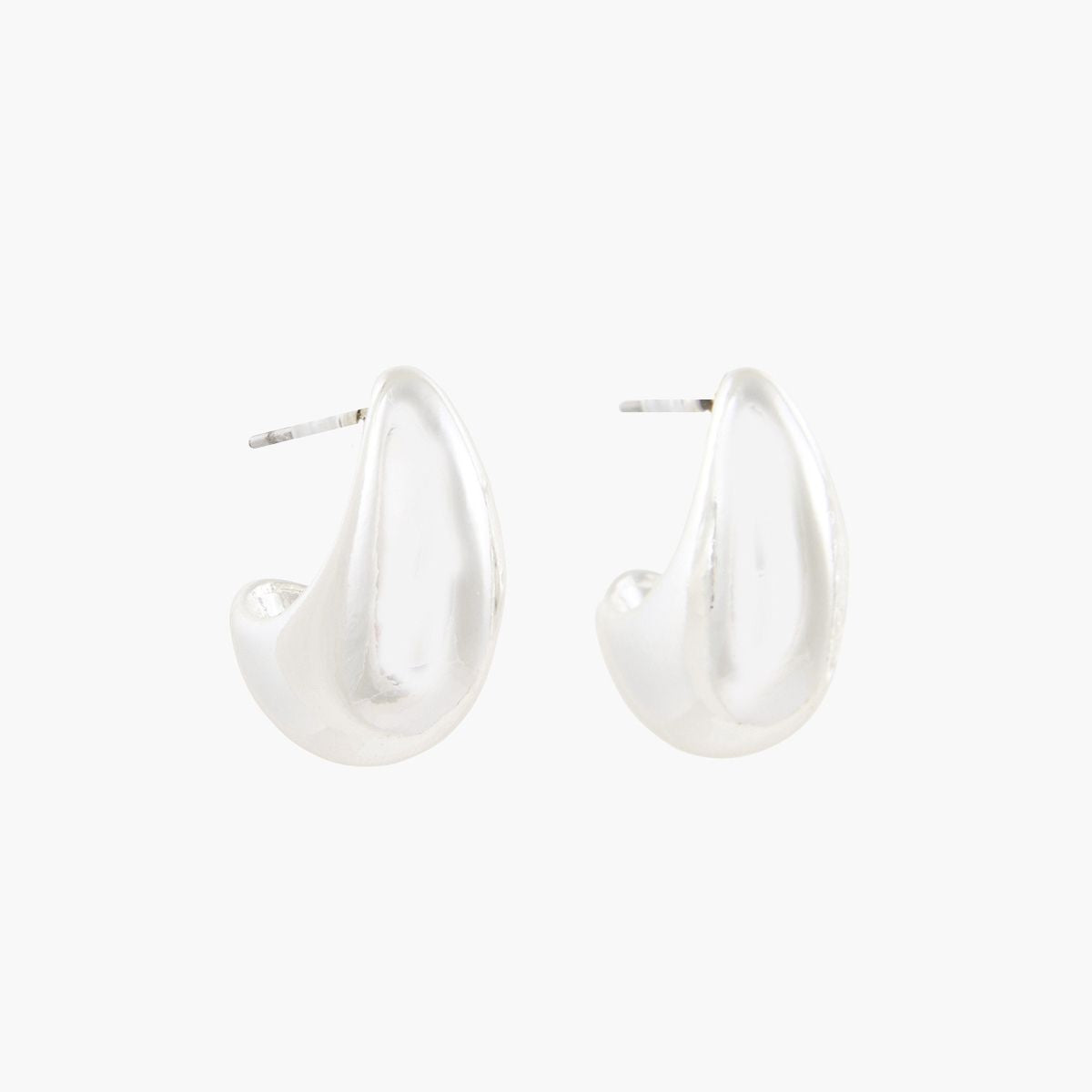 Demi créoles épaisses argentée