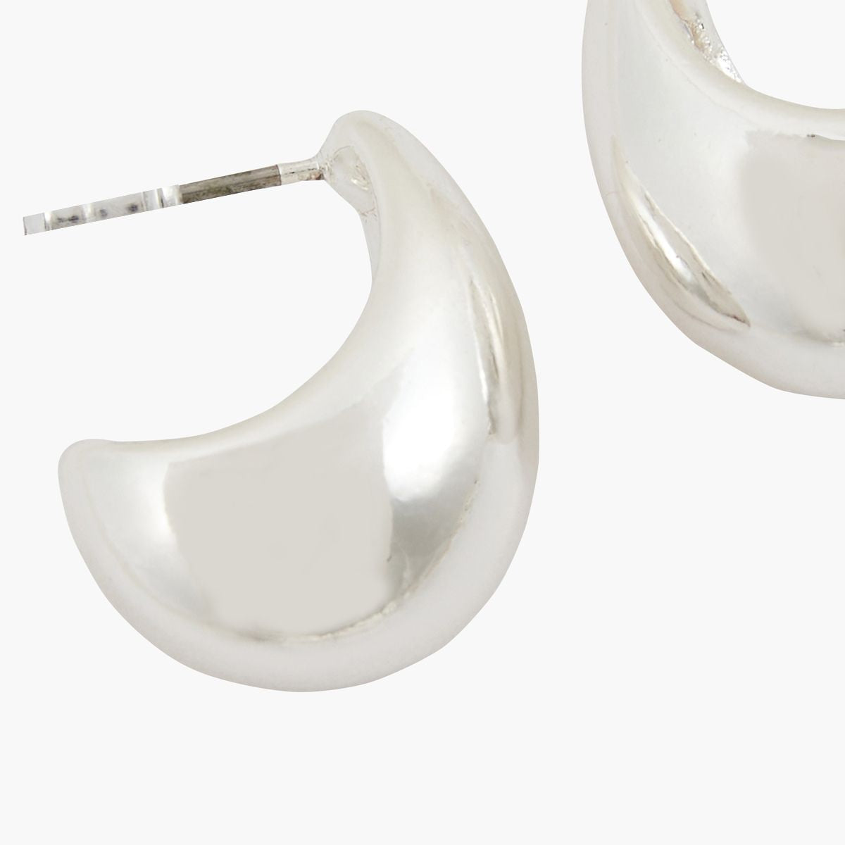 Demi créoles épaisses argentée