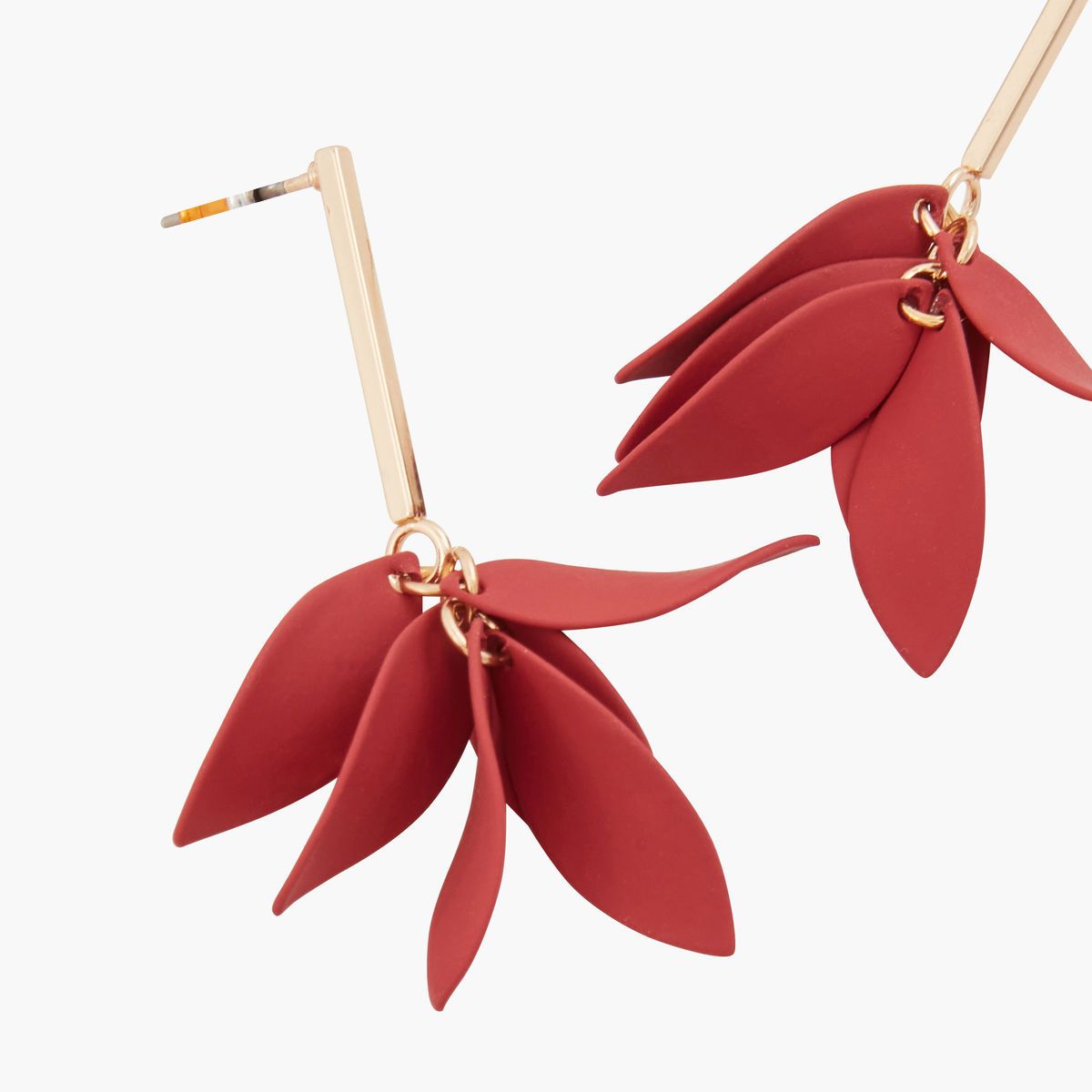 Boucles d'oreilles pétales rouges