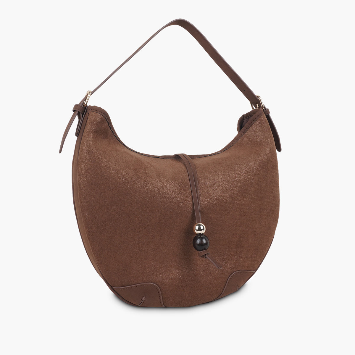 Sac marron effet suédé