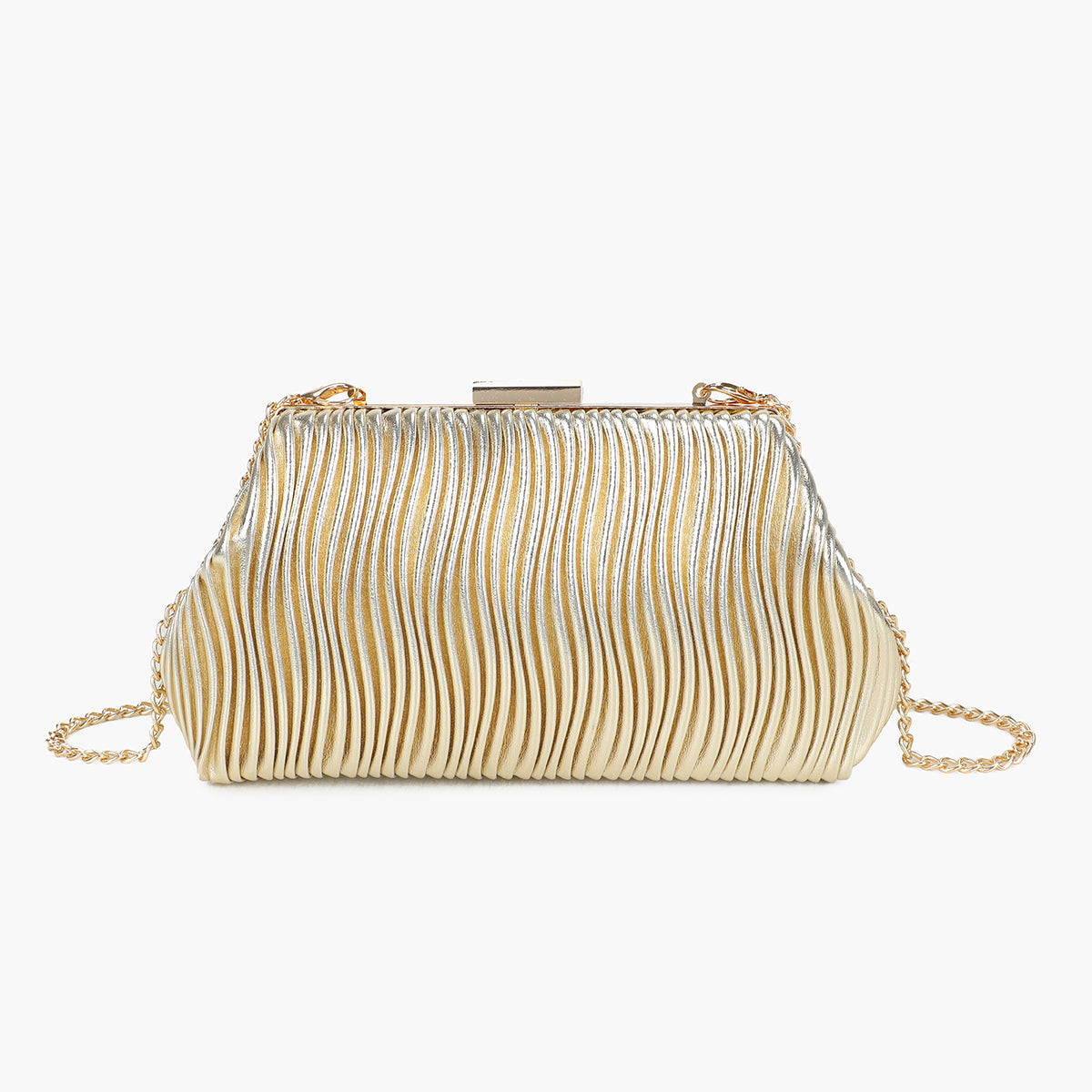 Minaudière métallisée dorée