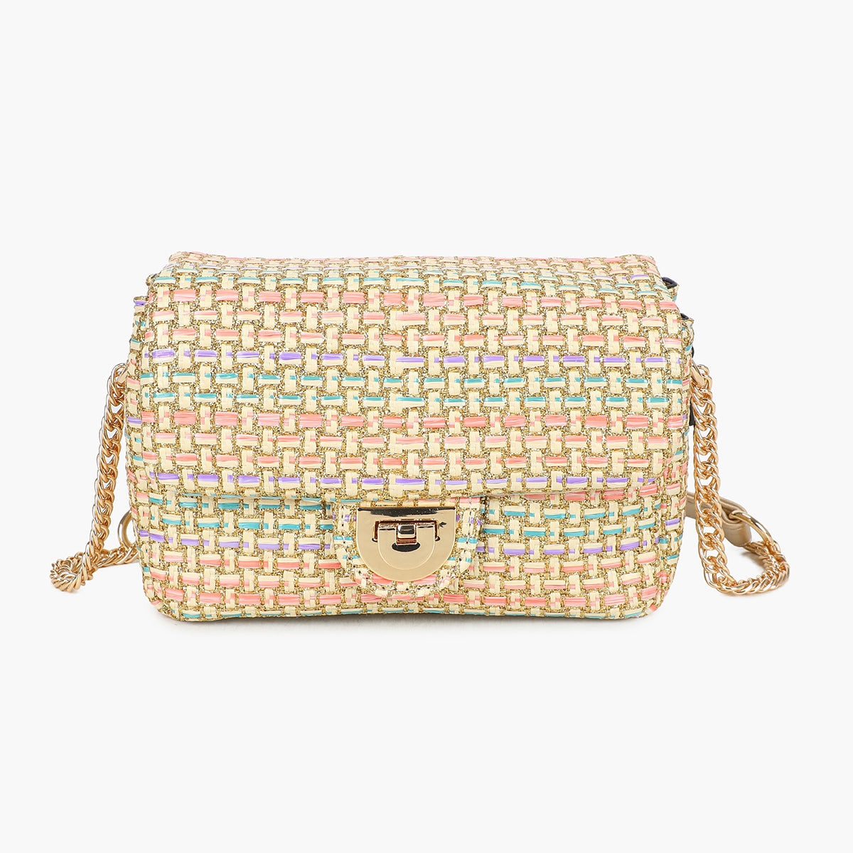 Sac texturé multicolore à bandoulière