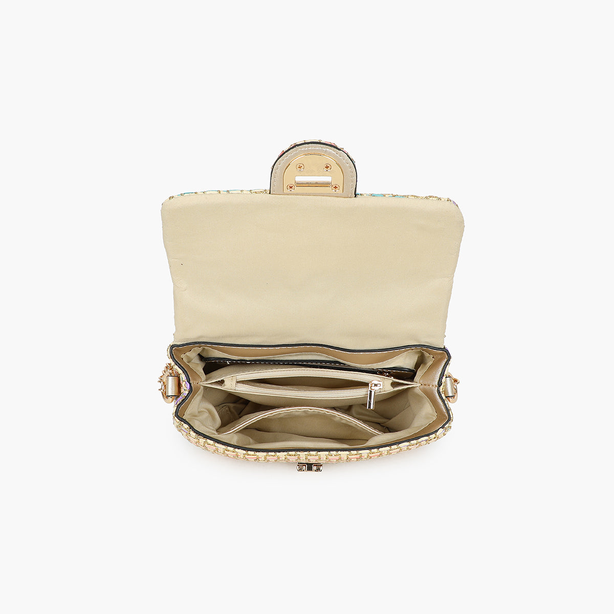 Sac texturé multicolore à bandoulière