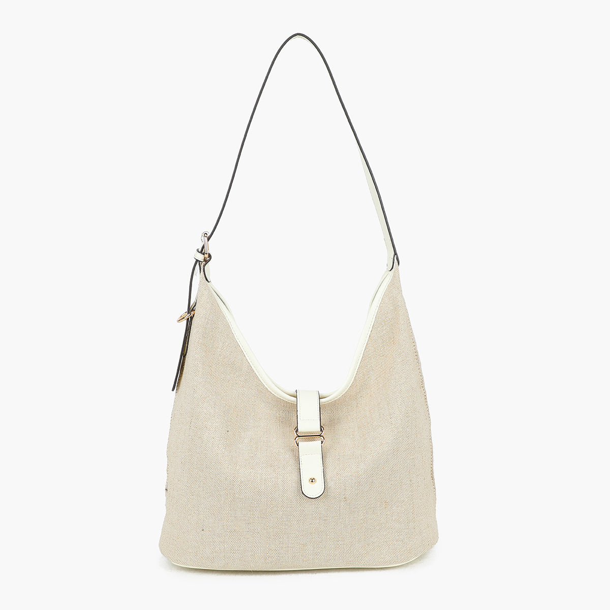 Sac hobo en textile écru