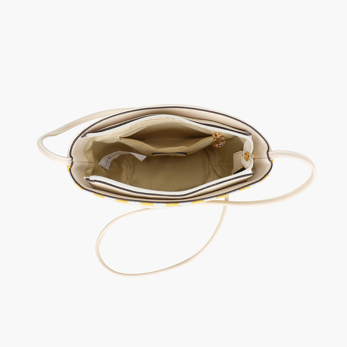 Petit panier étoile de mer à rayures jaune et blanc