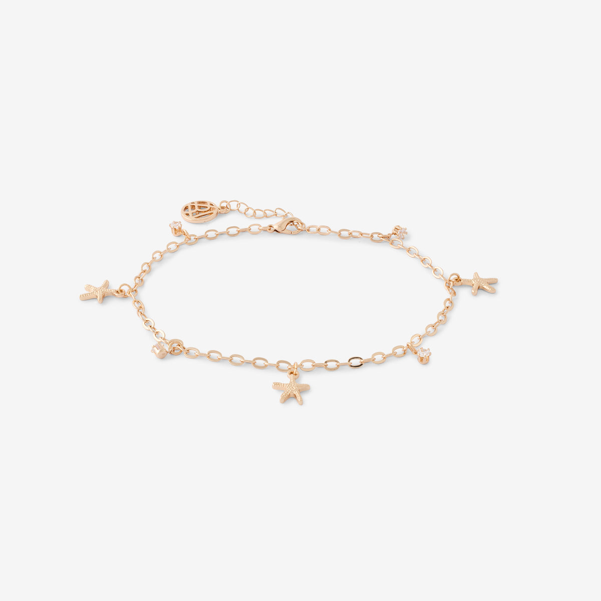 Chaîne de cheville étoiles de mer dorées