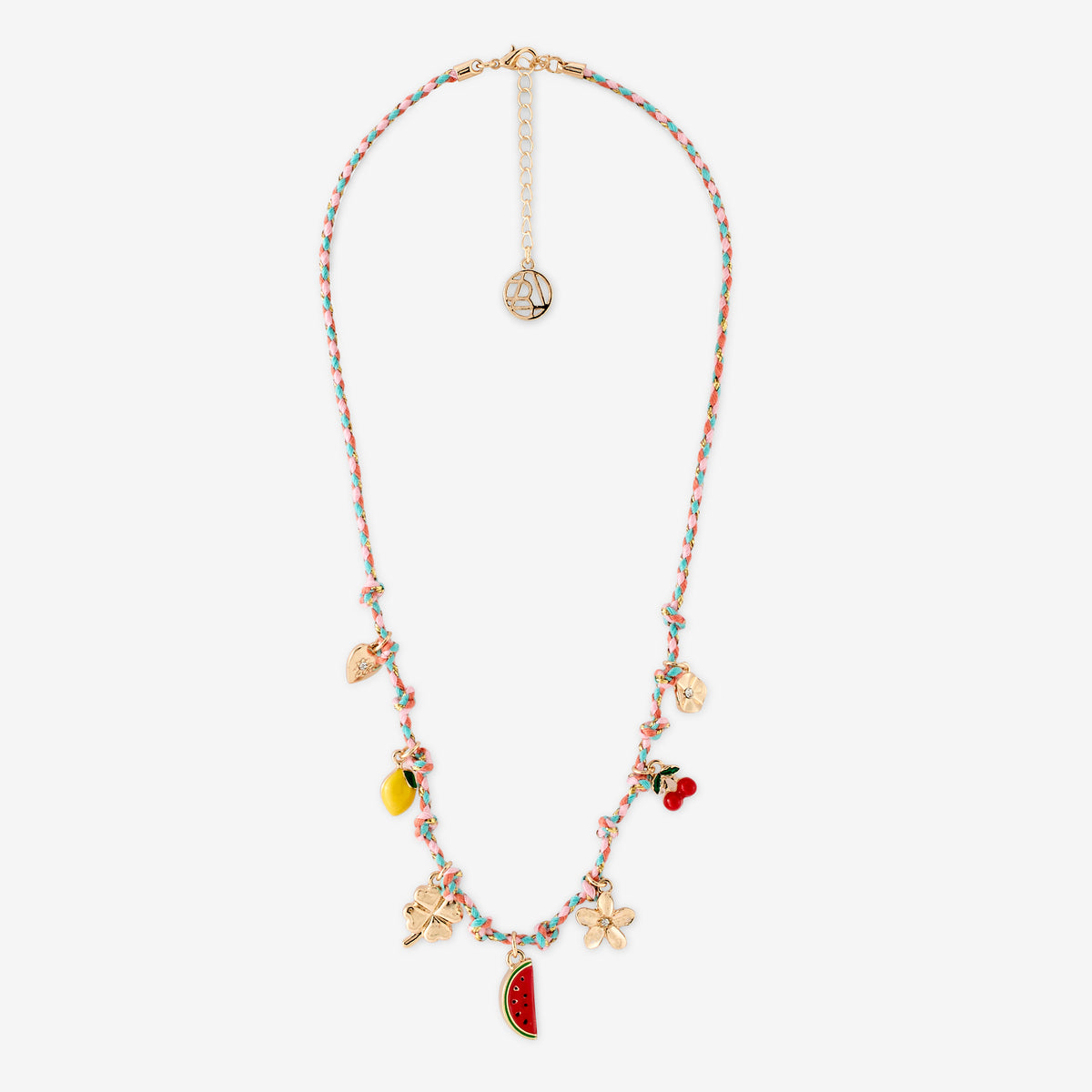 Collier cordon charms fruits