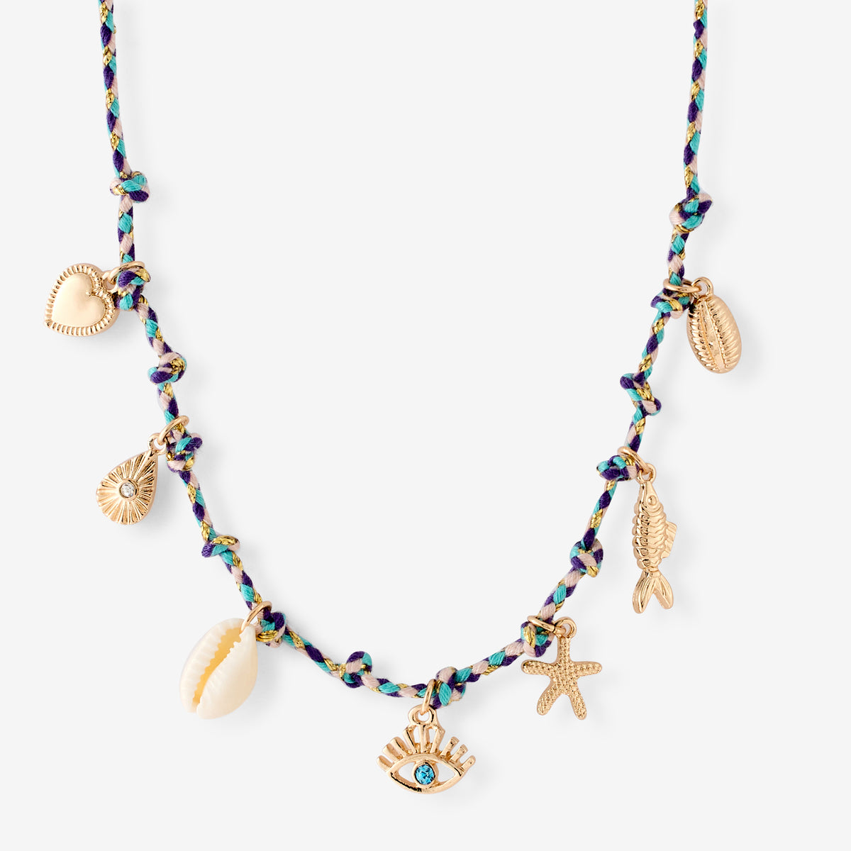 Collier cordon à charms