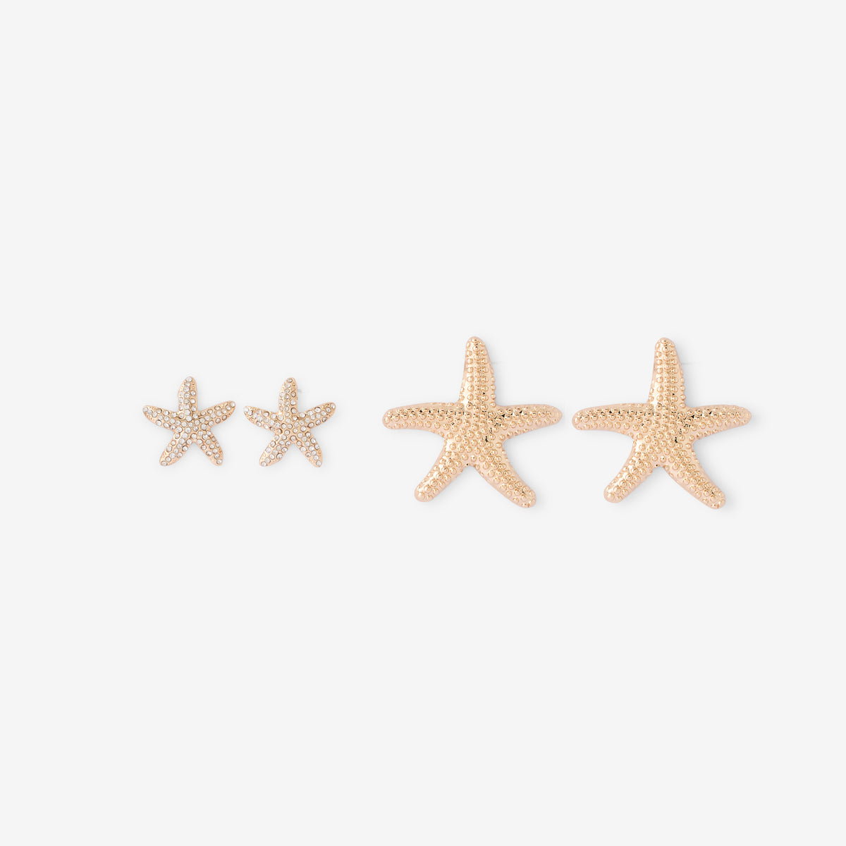 Set de 2 paires de boucles d’oreilles étoiles de mer