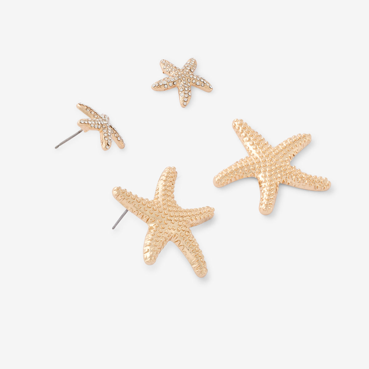 Set de 2 paires de boucles d’oreilles étoiles de mer