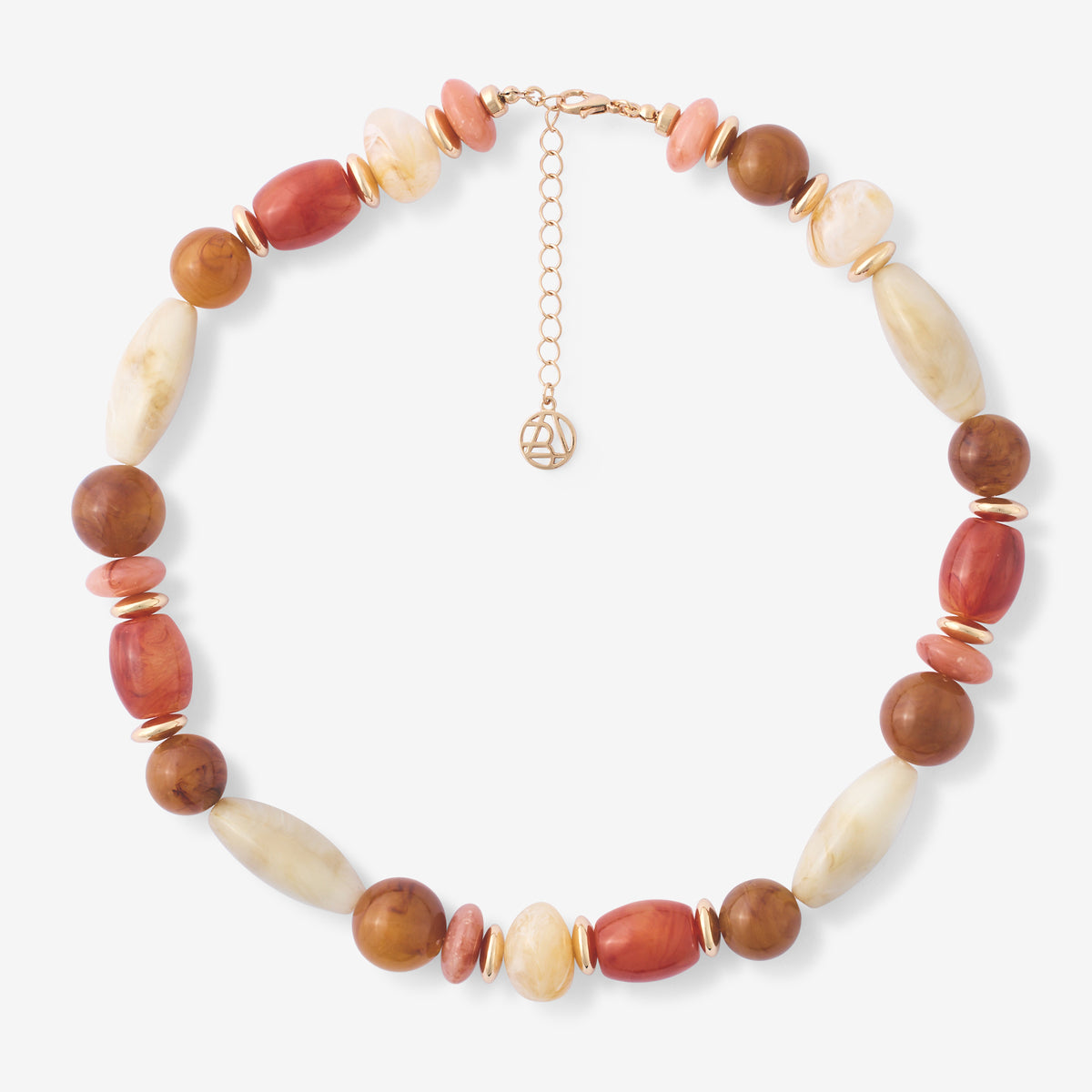 Collier perles fantaisie orange