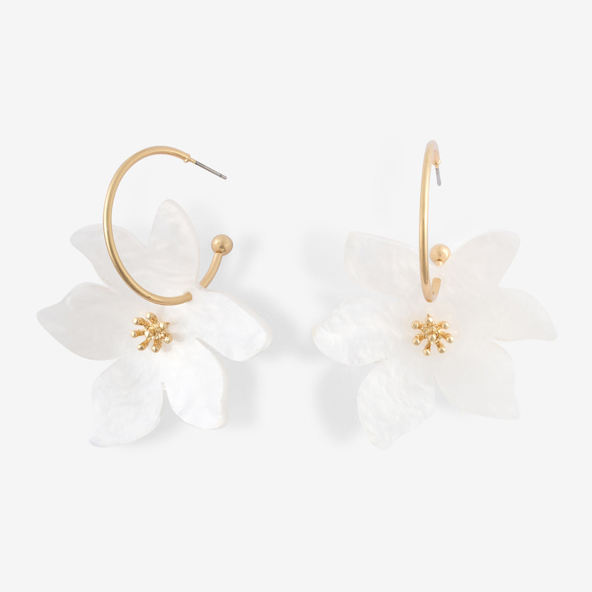 Créoles fleurs ivoires