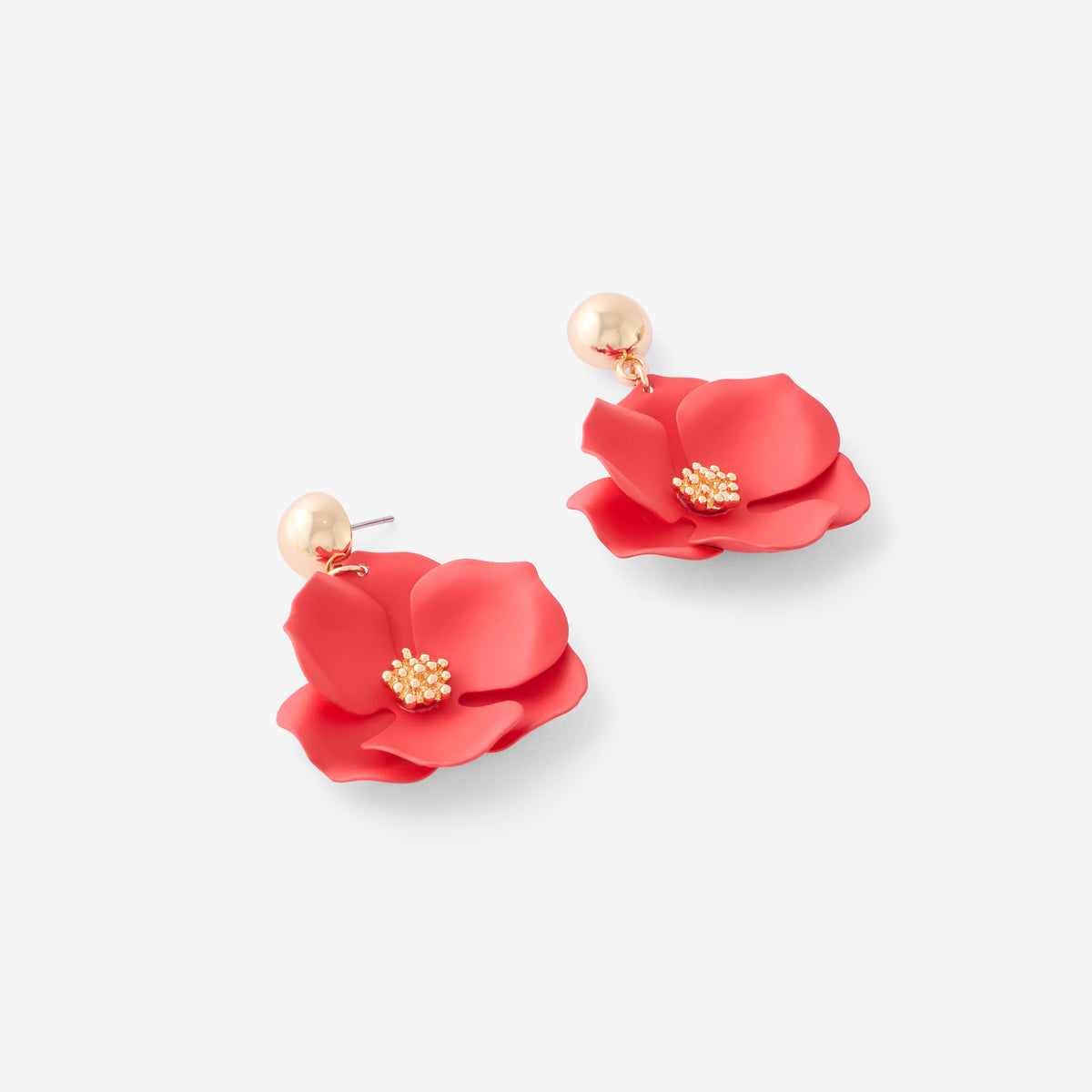 Boucles d'oreilles pétales rouges