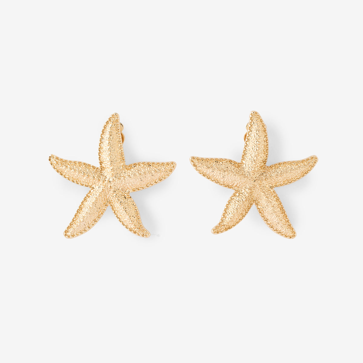 Boucles d'oreilles clips - étoiles de mer dorées