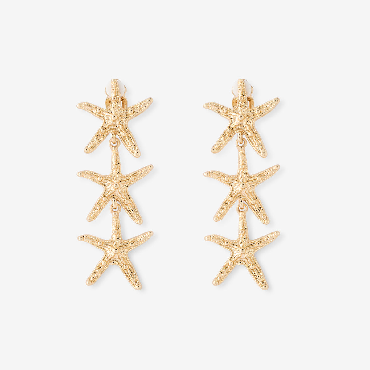 Boucles d'oreilles clips - étoiles de mer