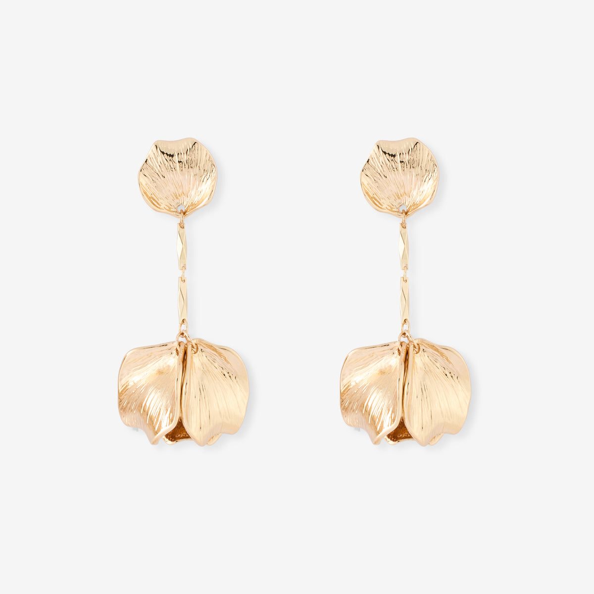 Boucles d'oreilles pendantes feuilles dorées