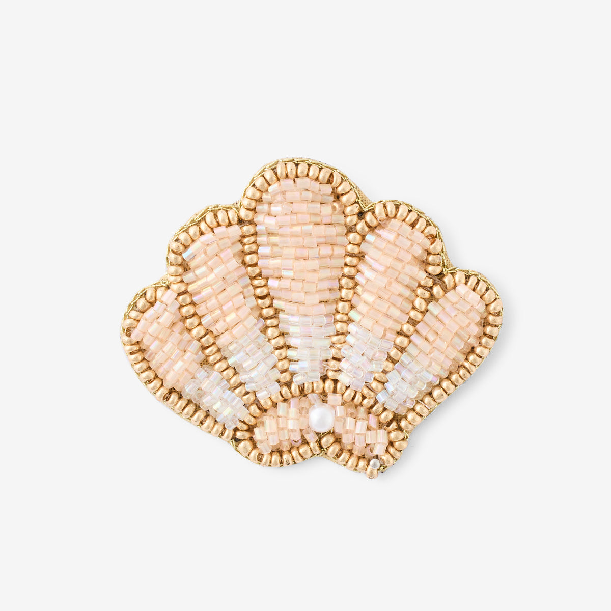 Broche coquillage perles de rocaille