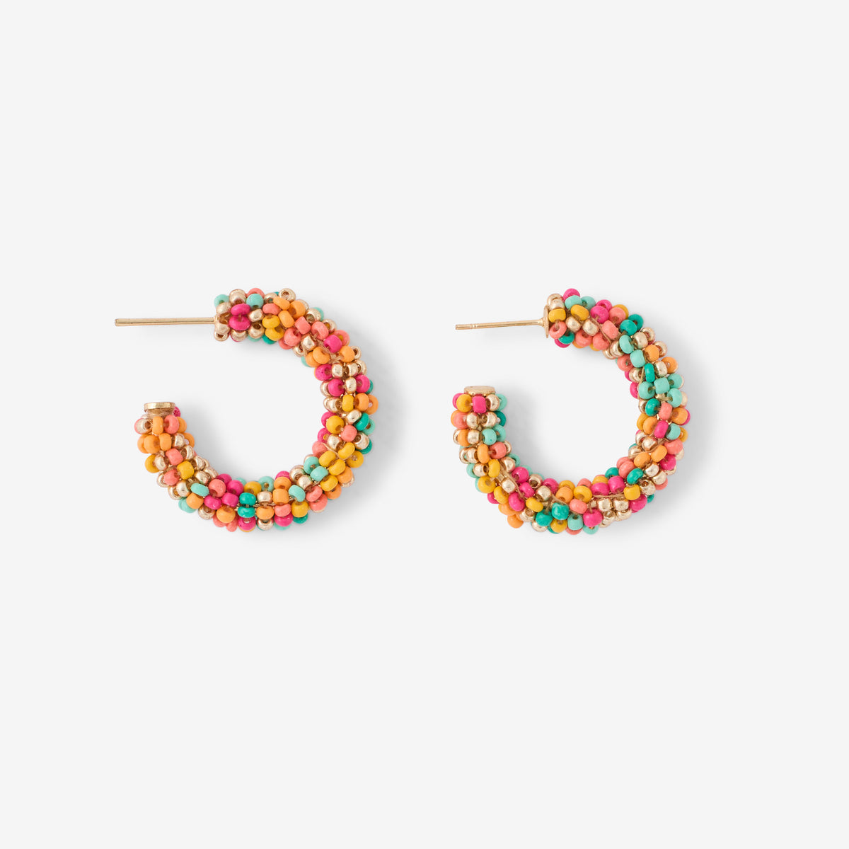 Créoles perles de rocailles multicolores