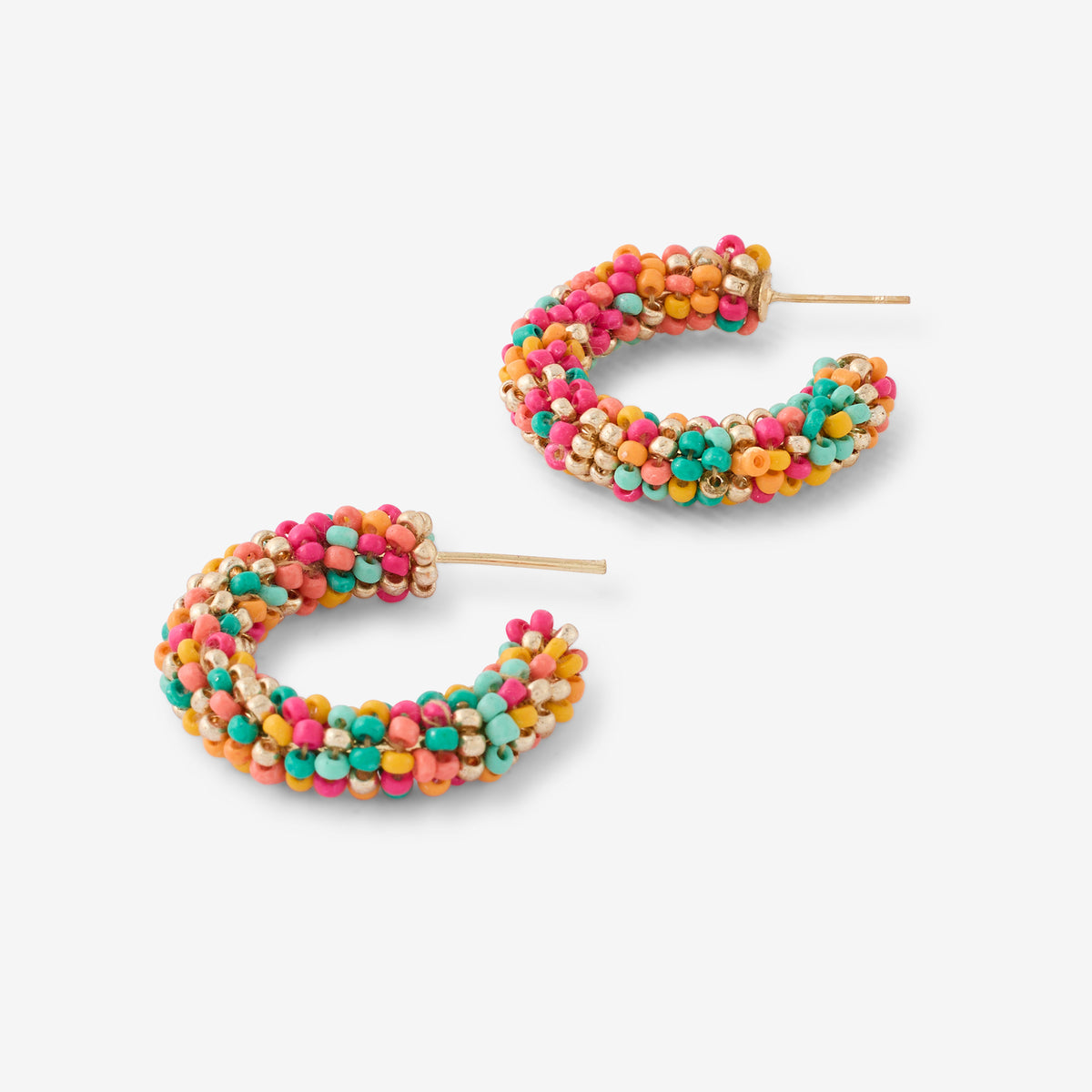 Créoles perles de rocailles multicolores