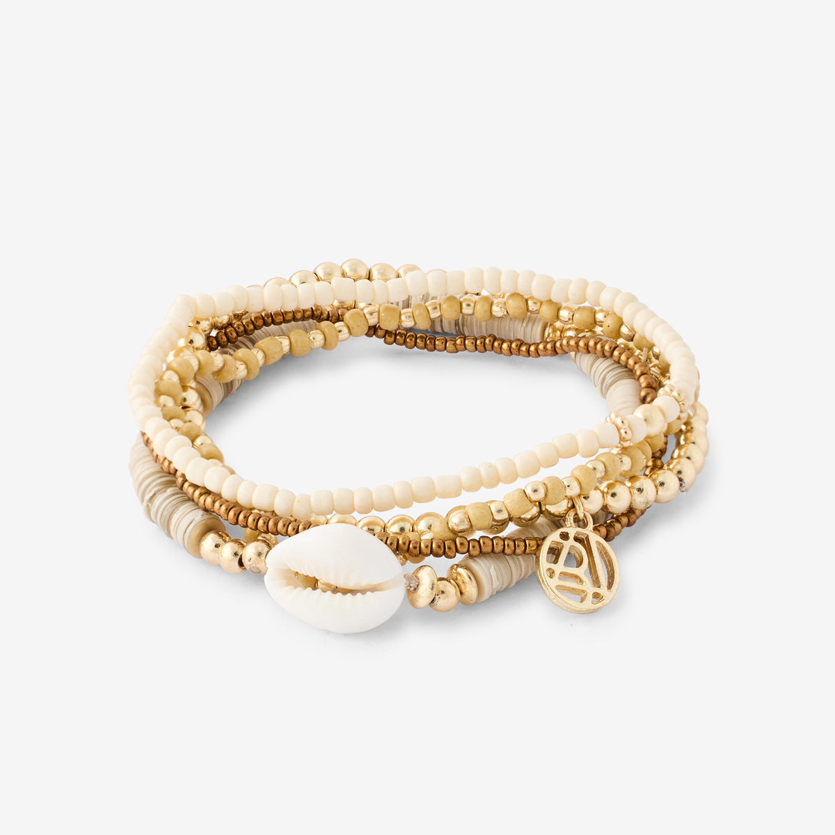 Set de 5 bracelets élastiques perles et coquillage