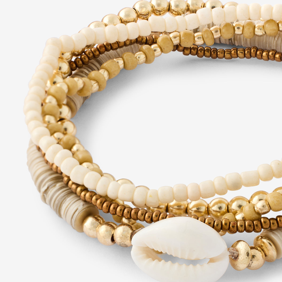 Set de 5 bracelets élastiques perles et coquillage