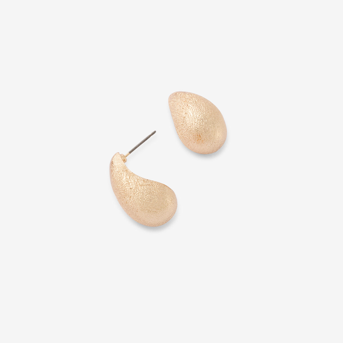 Boucles d’oreilles goutte effet sablé doré
