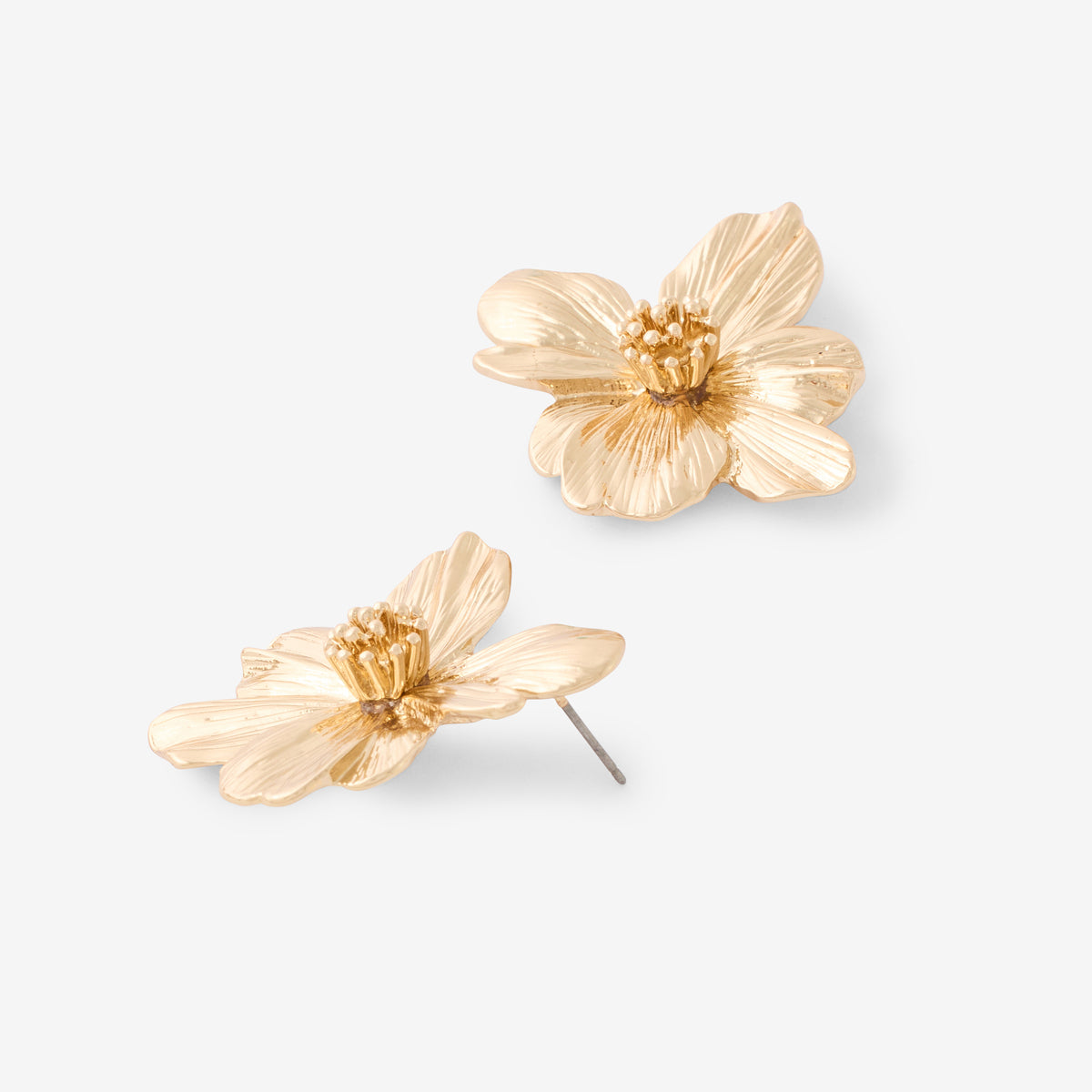 Boucles d'oreilles fleurs en métal doré