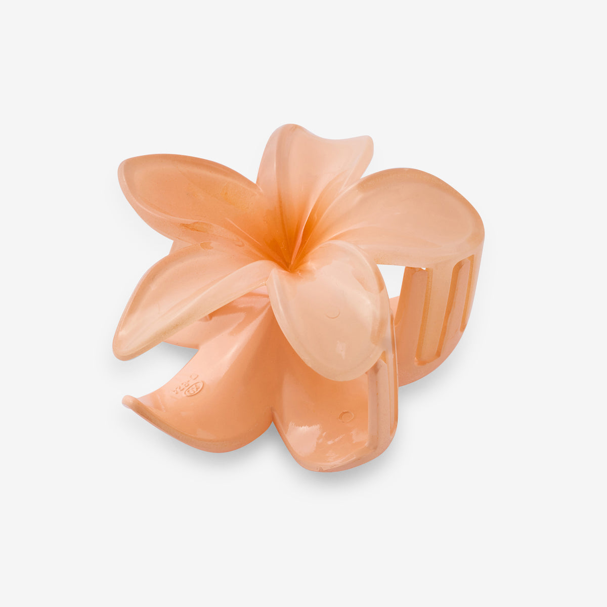 Pince à cheveux fleur tropicale corail
