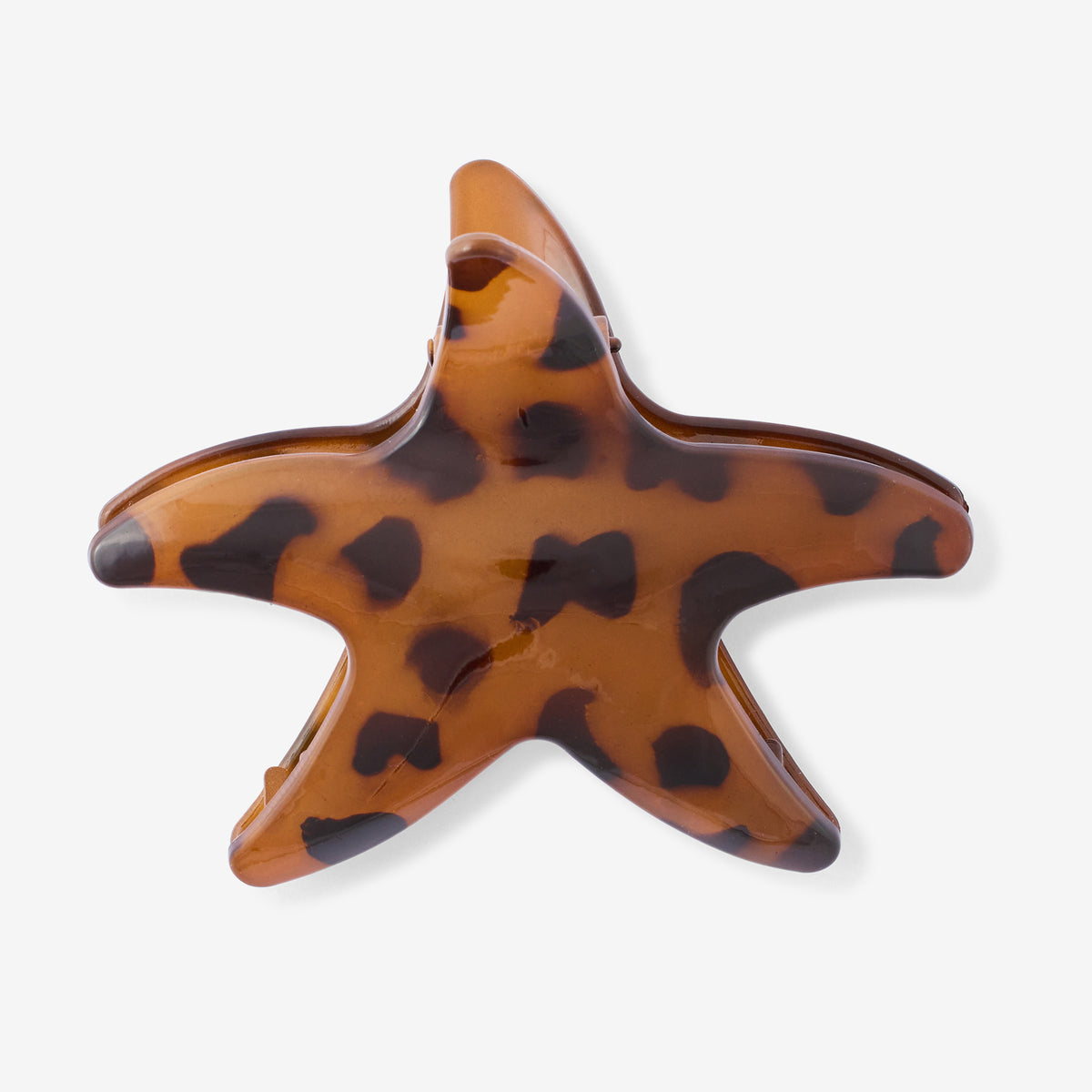 Pince à cheveux étoile de mer marron écaille