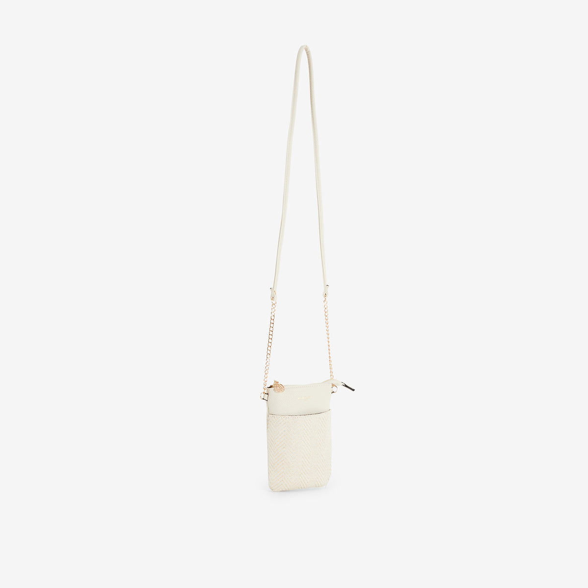 Pochette de téléphone textile ivoire