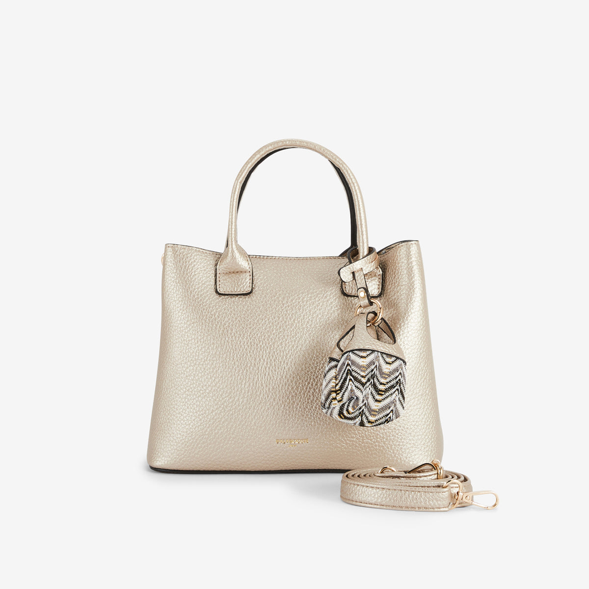 Sac à main grainé doré avec grigri mini sac