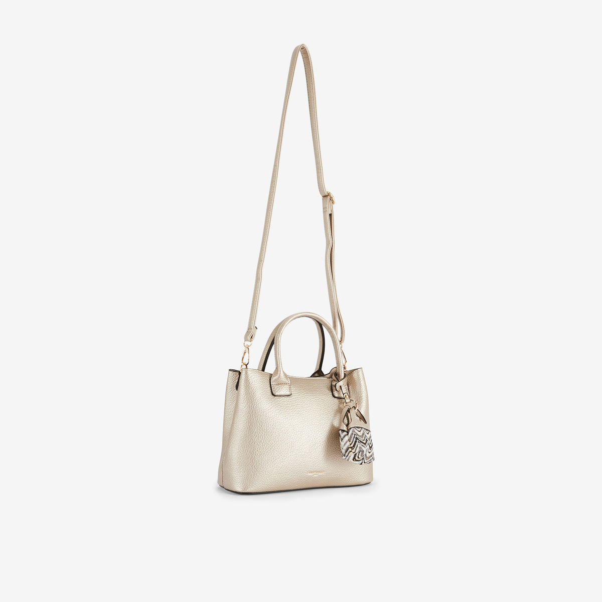 Sac à main grainé doré avec grigri mini sac