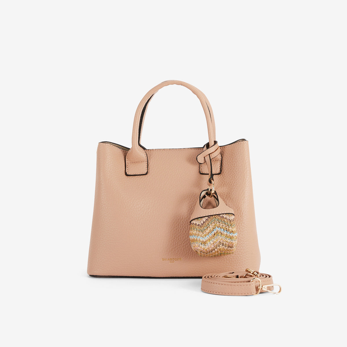 Sac à main grainé nude avec grigri mini sac