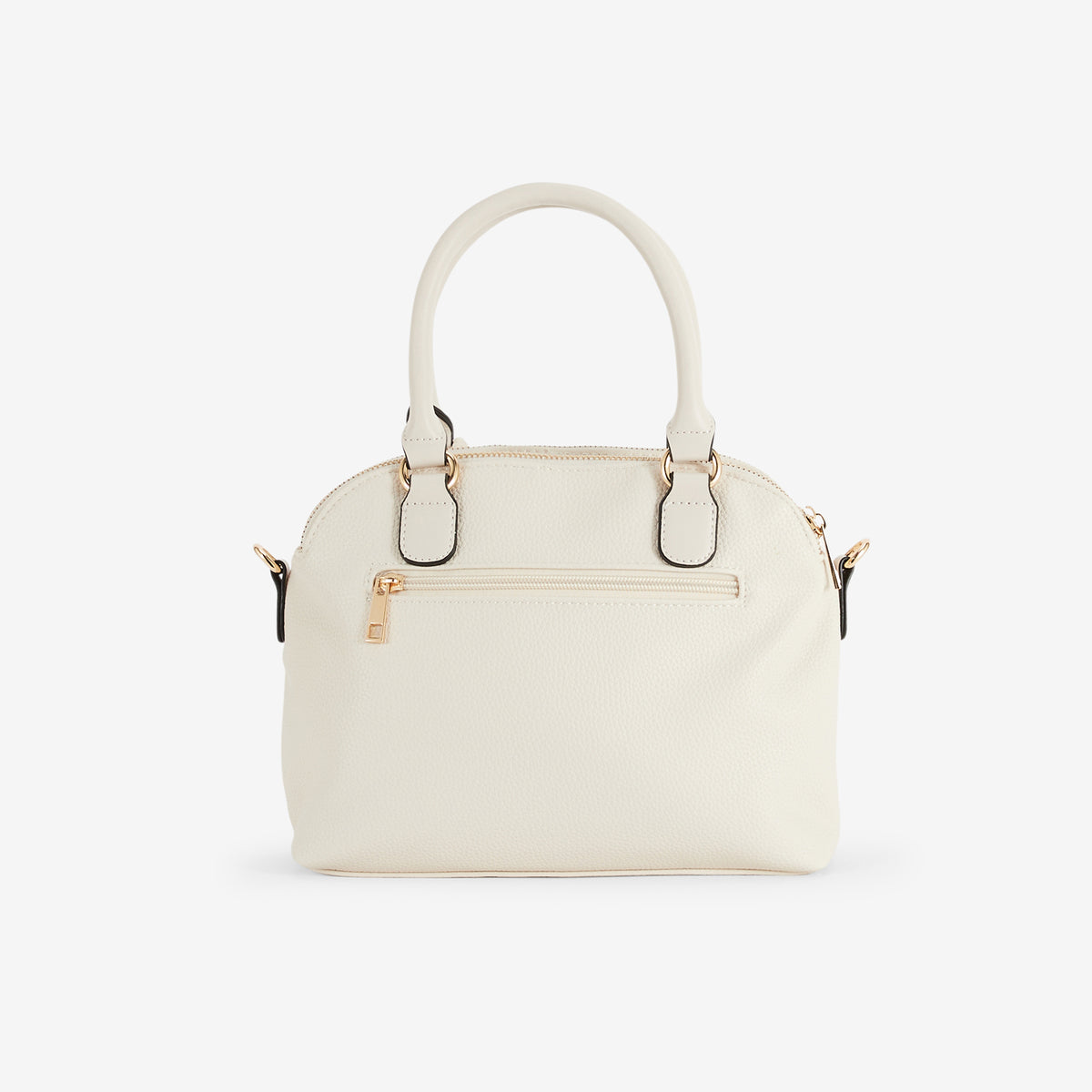 Petit sac porté main ivoire avec grigri de perles