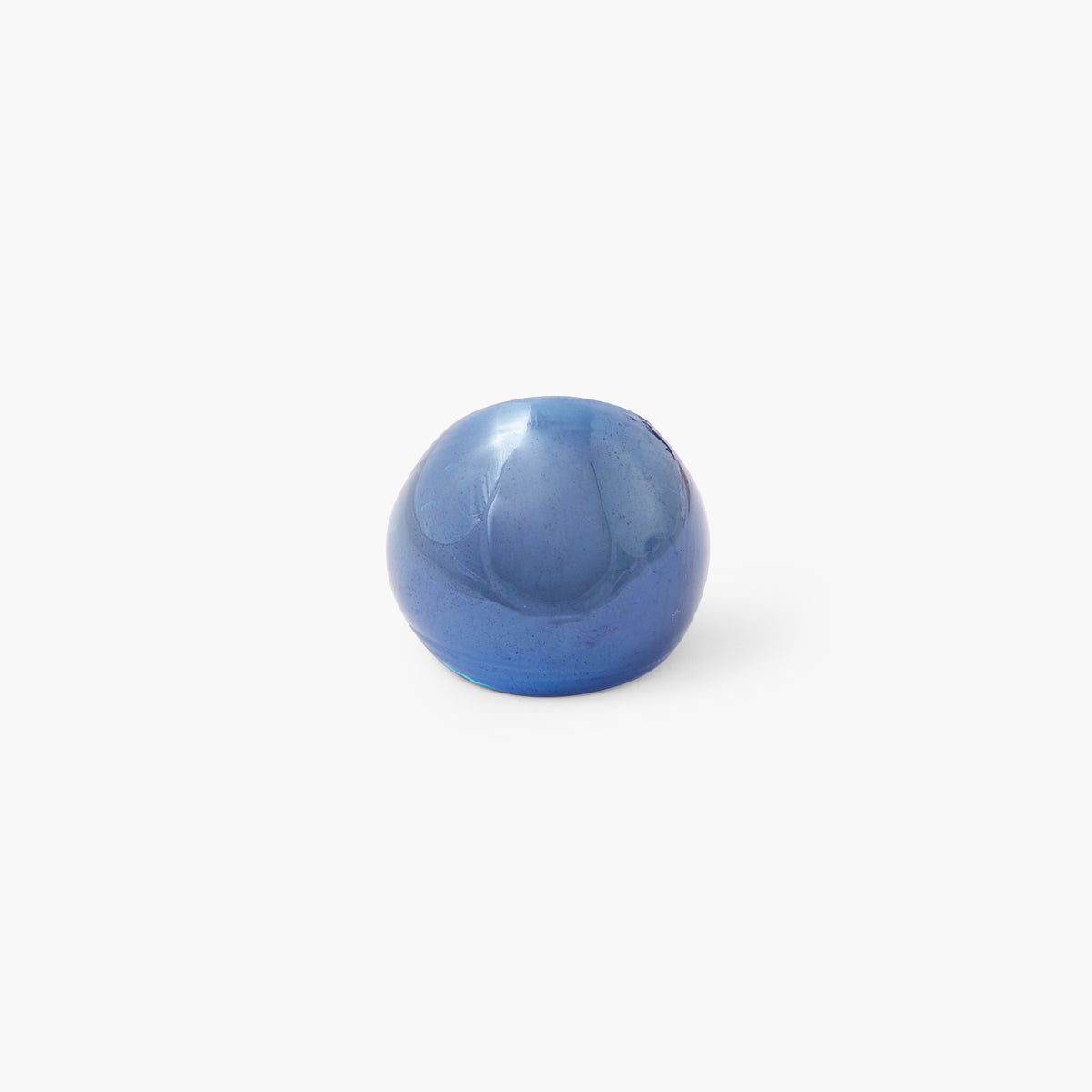 Grosse bague en verre bleu
