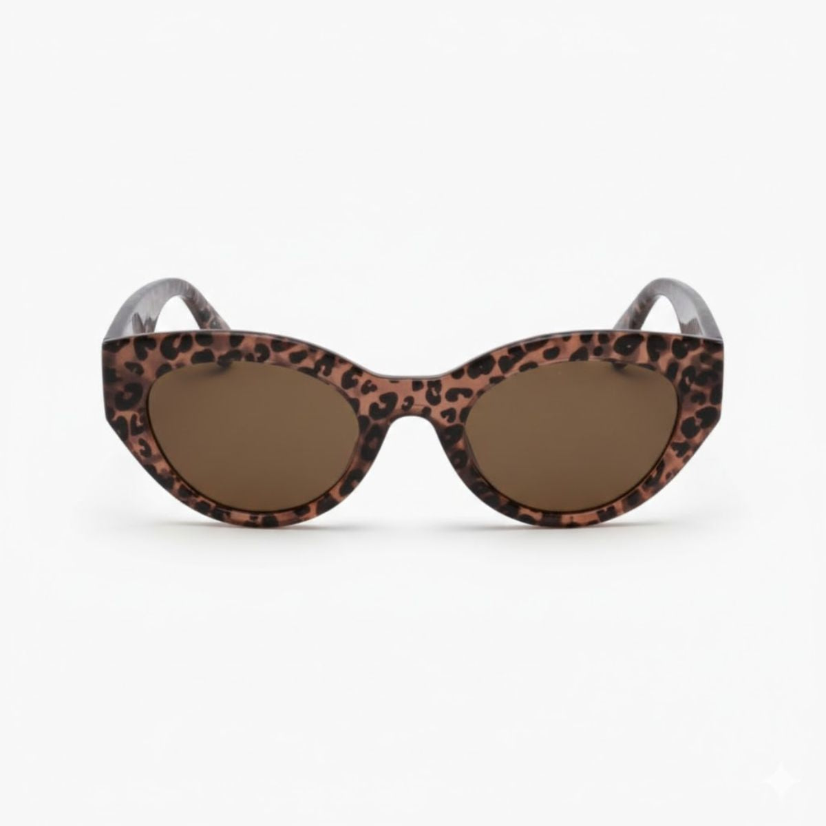 Lunettes de soleil motif léopard forme cat eye