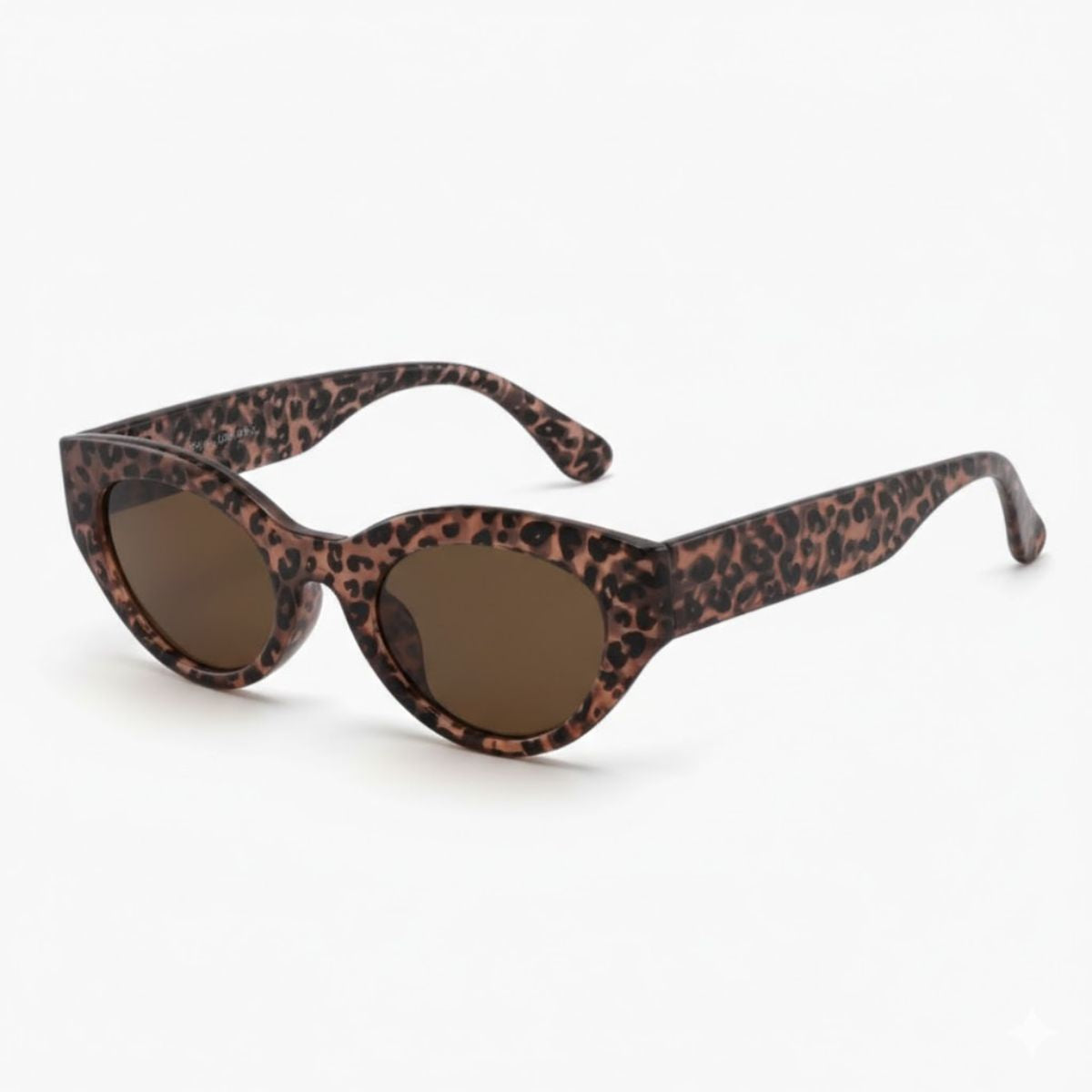 Lunettes de soleil motif léopard forme cat eye