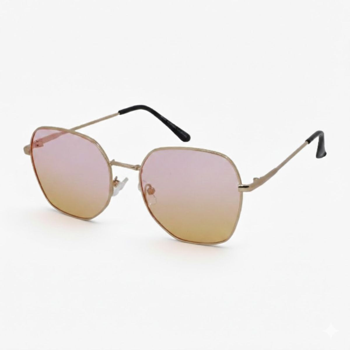 Lunettes de soleil dégradées rose orange forme carrée