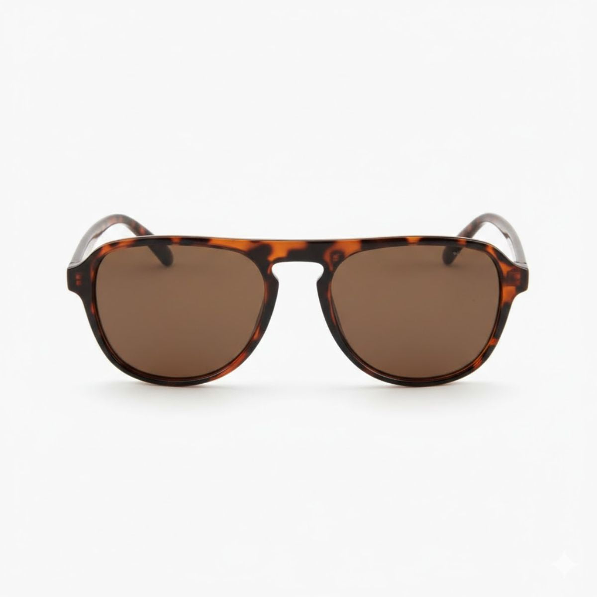 Lunettes de soleil écaille marron forme aviateur