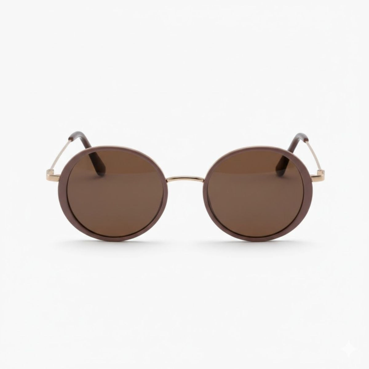 Lunettes de soleil taupes forme ronde