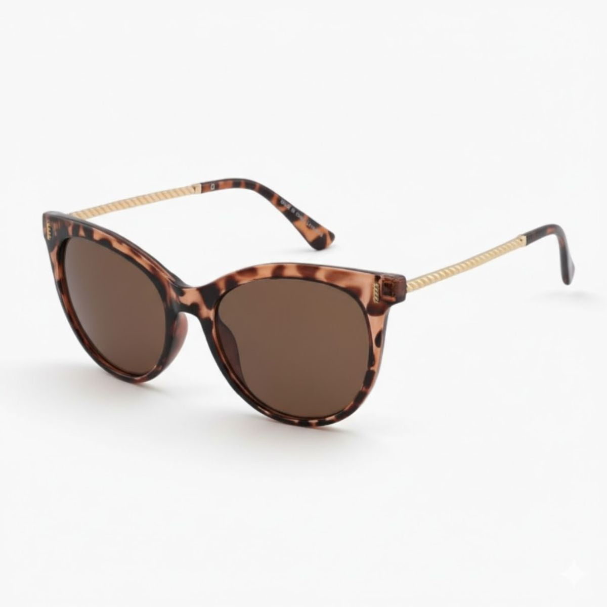 Lunettes de soleil écaille marron forme papillon