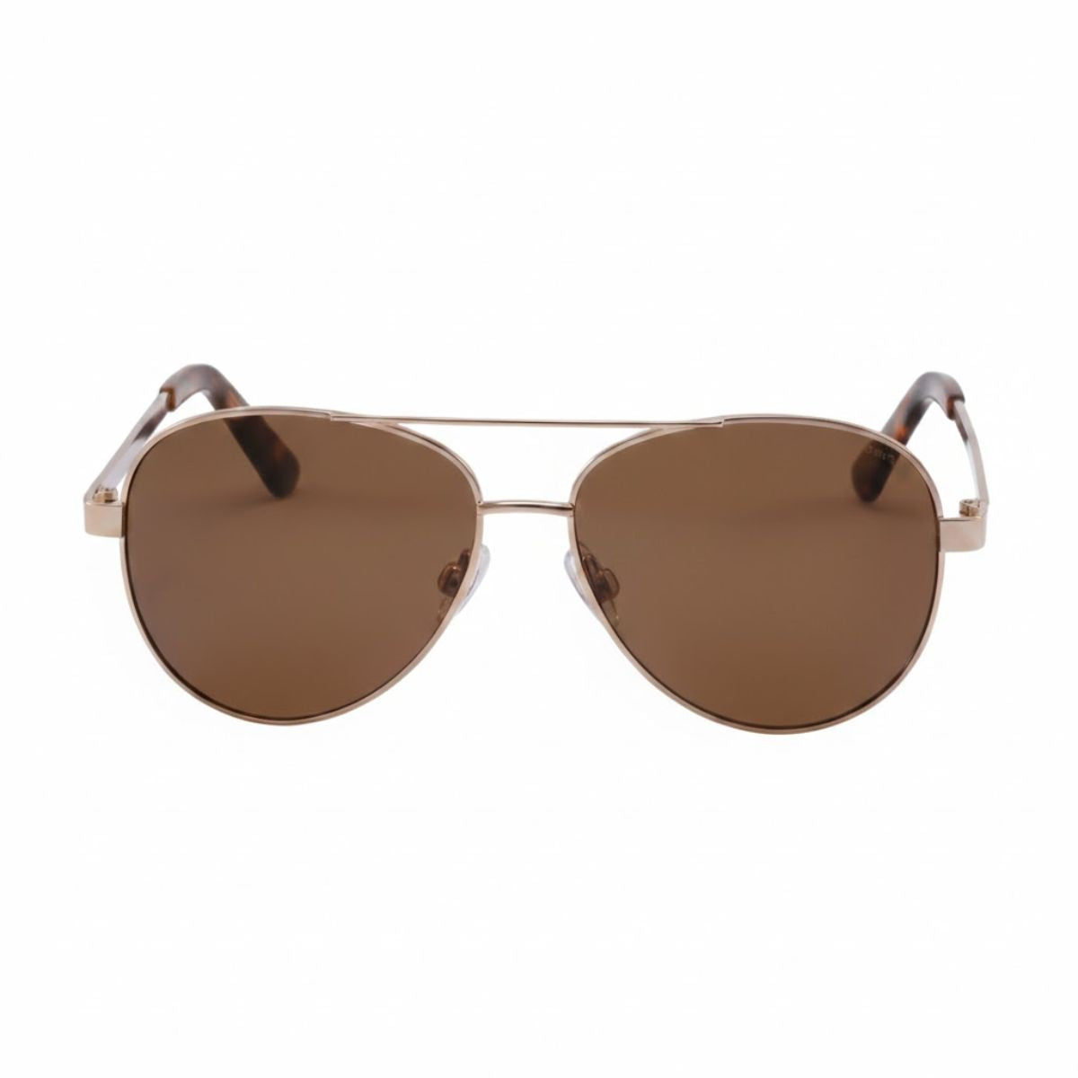 Lunettes de soleil marron forme aviateur