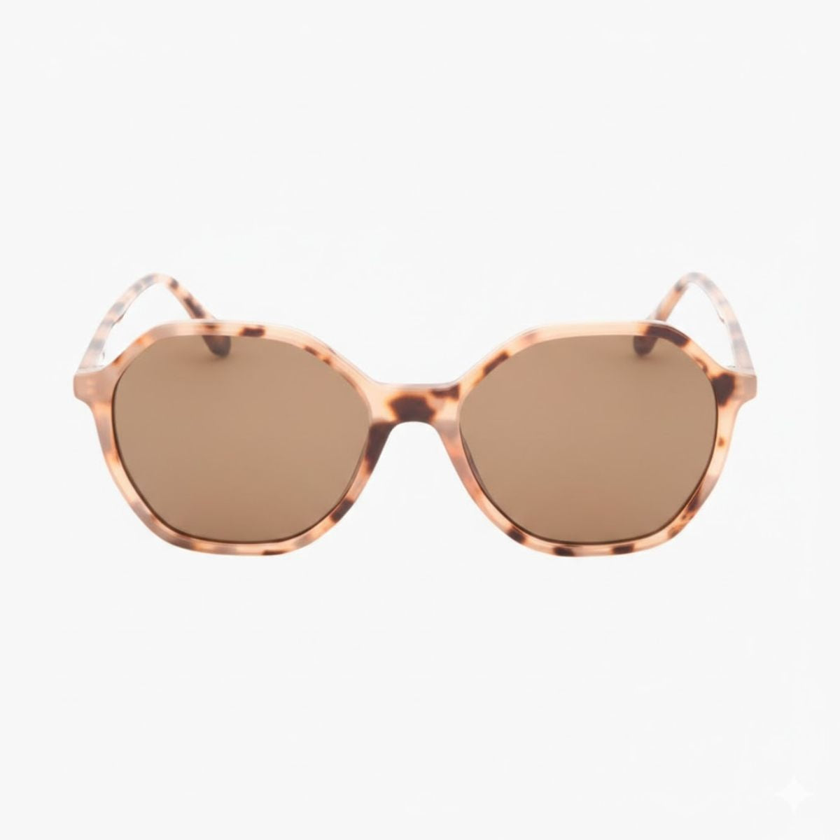 Lunettes de soleil écaille beige forme carrée