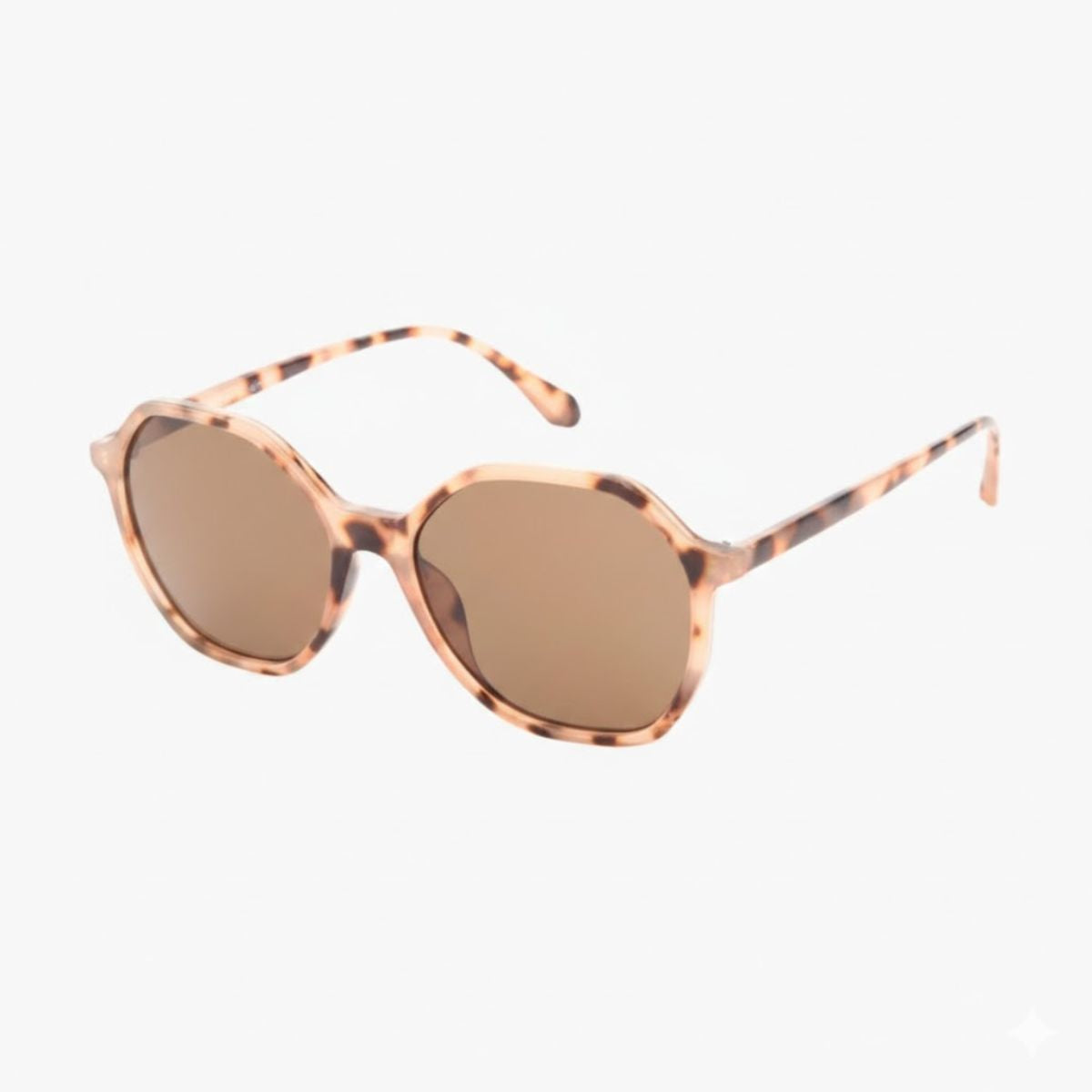 Lunettes de soleil écaille beige forme carrée