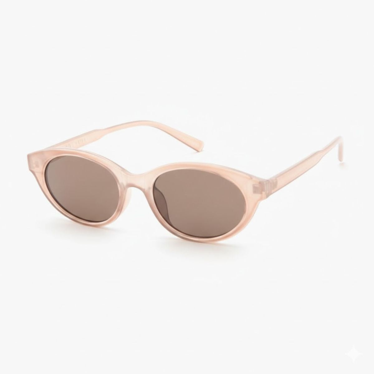Lunettes de soleil beige forme ovale